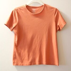 L.L. Bean Short Sleeve Cotton Tee in Peach-Orange